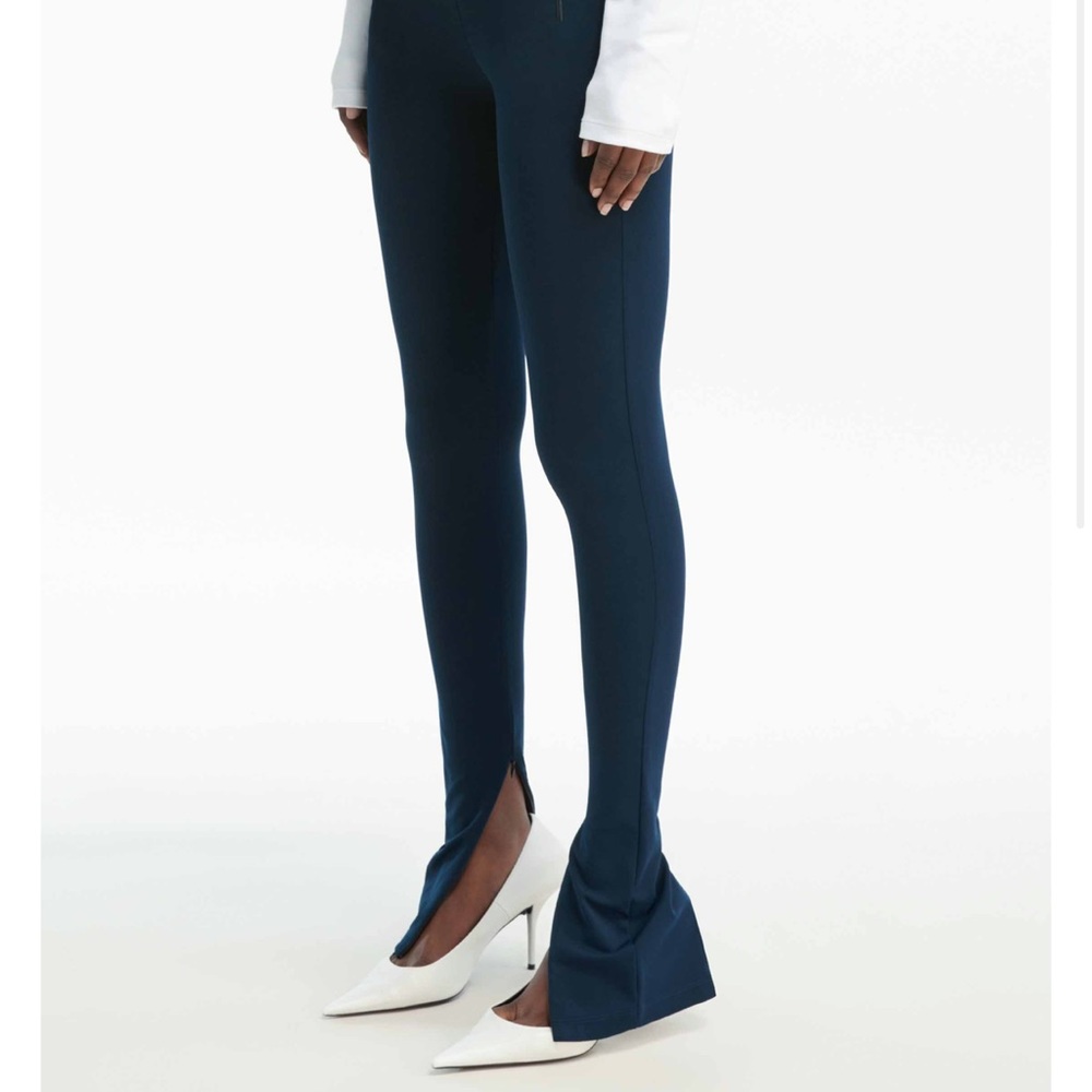 Wardrobe.Nyc Navy Side Zip Leggings